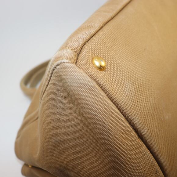Prada Bijou Rhinestone Canapa Tote Tobacco Studded Canvas w/ Strap + Dust Bag - Picture 9 of 13